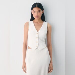 NWT New Aritzia Wilfred Pacino Vest in Light Birch Size 4